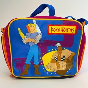 Vintage Disney Soft Lunch Bag Pocahontas Insulated Zip Chief Powhatan John Smith